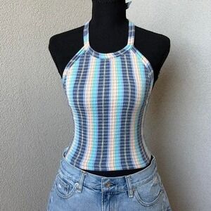 American Eagle striped halter top  Size M NWT